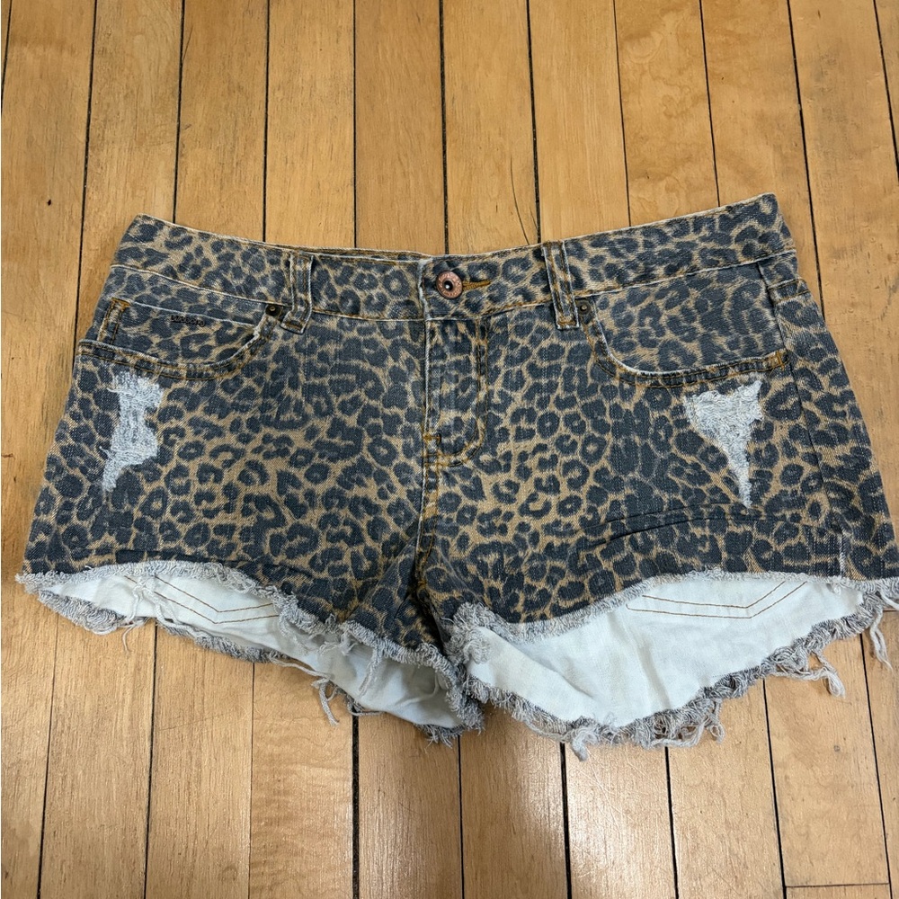 Leopard Print Mini Shorts